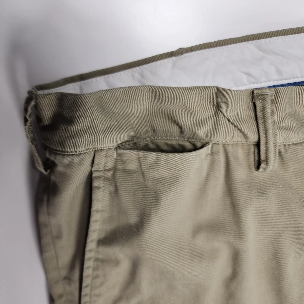 Polo Ralph Lauren Beige Cotton Flat Front Casual Pants Men's‎ Solid 36/34